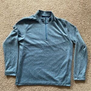 Rhone Sweater Mens Large Blue 1/4‎ Zip Pullover Mock Neck Polyester Long Sleeve